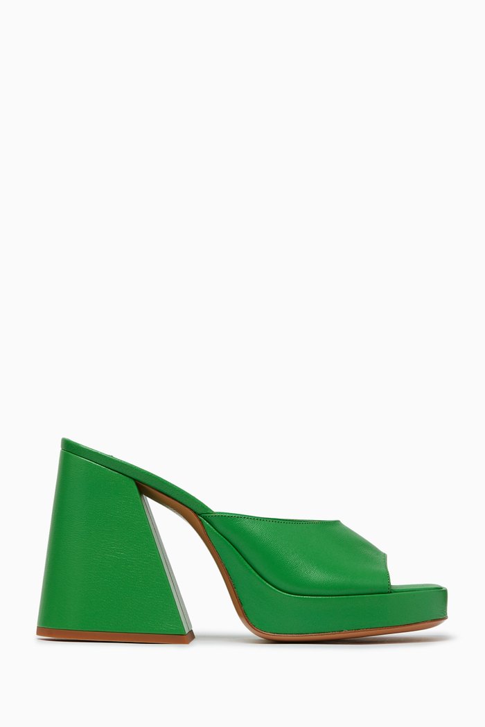 

Slice Chunky Platforms in Goat Leather, Green