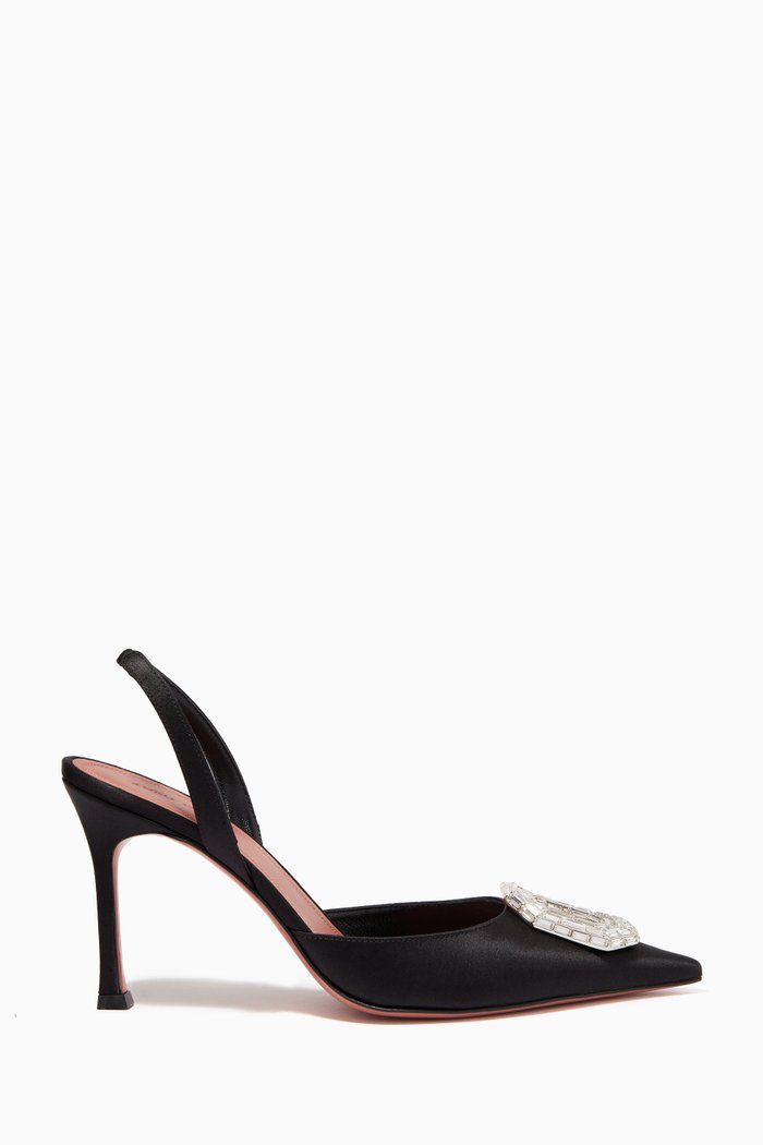 

Camelia 95 Crystal Slingback Pumps in Satin, Black
