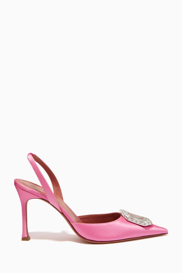 

Camelia 95 Crystal Slingback Pumps in Satin, Pink