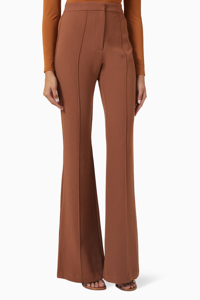 

Aldrich Flare Pants in Stretch Crepe, Brown