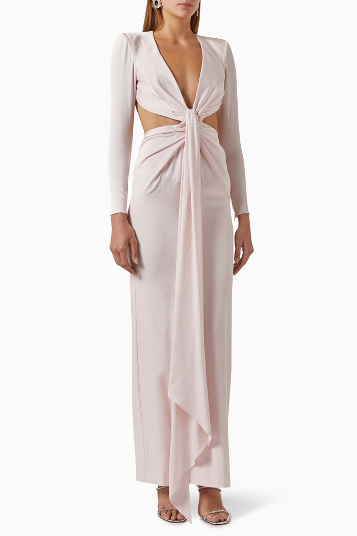 

Dalten Cut-out Gown in Satin Crepe, Pink