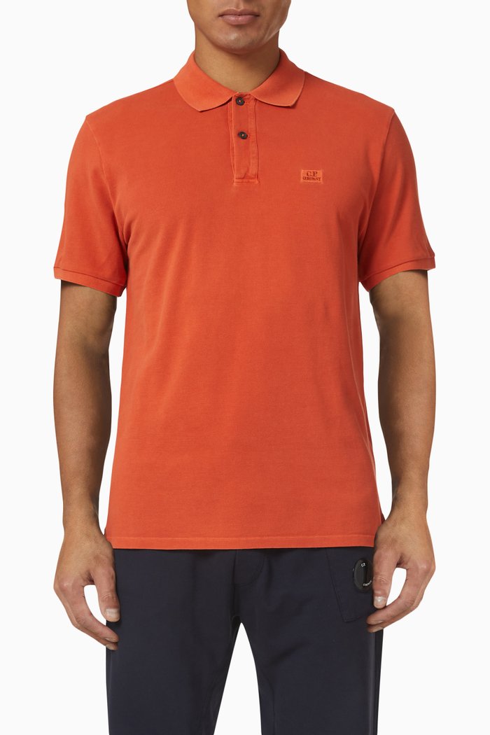 

Polo Shirt in 24/1 Cotton Piquet, Orange