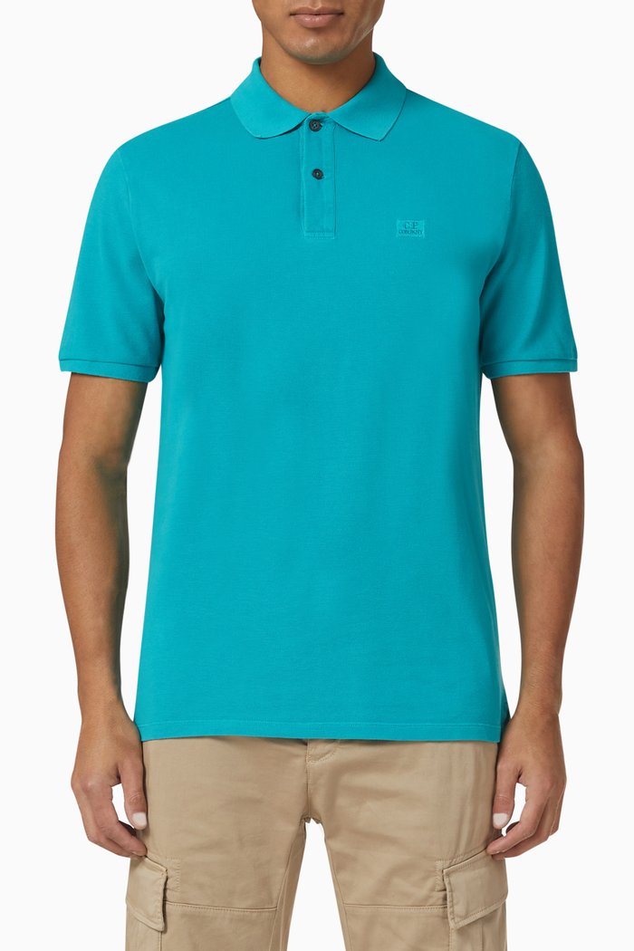 

Polo Shirt in 24/1 Cotton Piquet, Blue