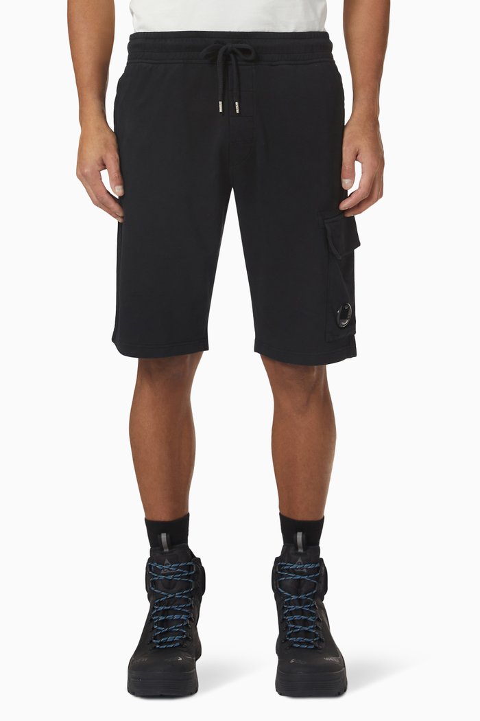 

Cargo Shorts in Cotton Fleece, Black