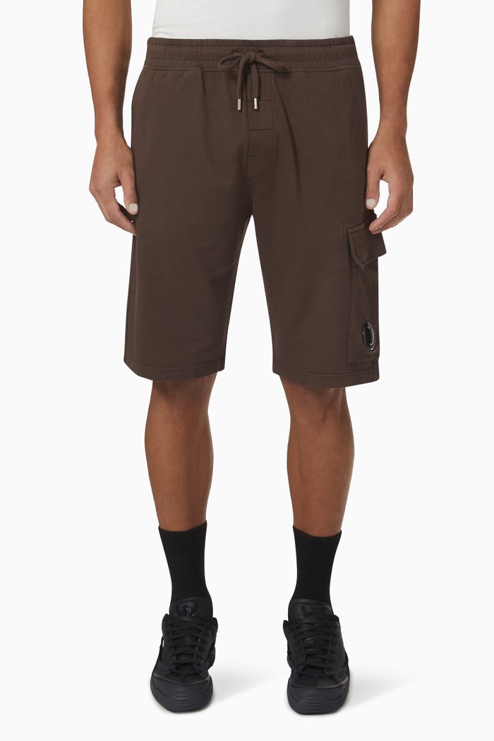 

Cargo Shorts in Cotton Fleece, Brown