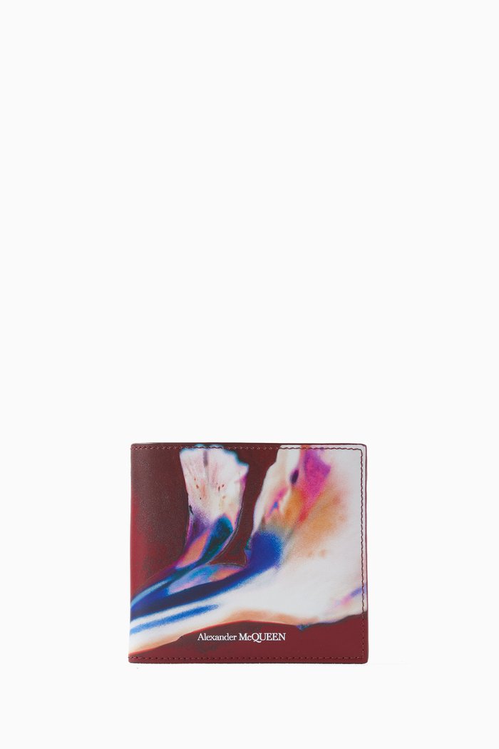 

Solarised Flower Billfold Wallet in Leather, Multicolour