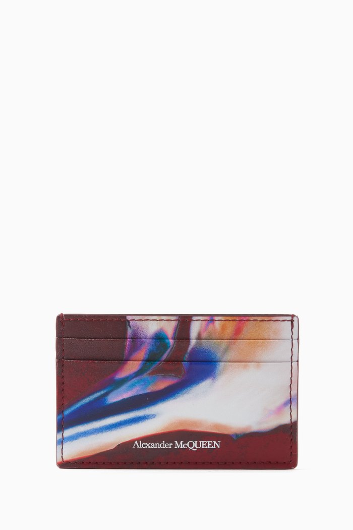 

Solarised Flower Billfold Card Holder in Leather, Multicolour