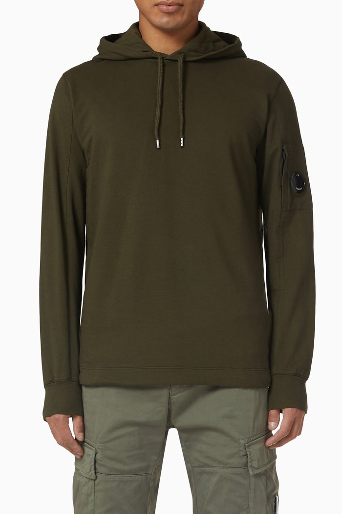 

Logo Hoodie in Cotton Fleece, Green