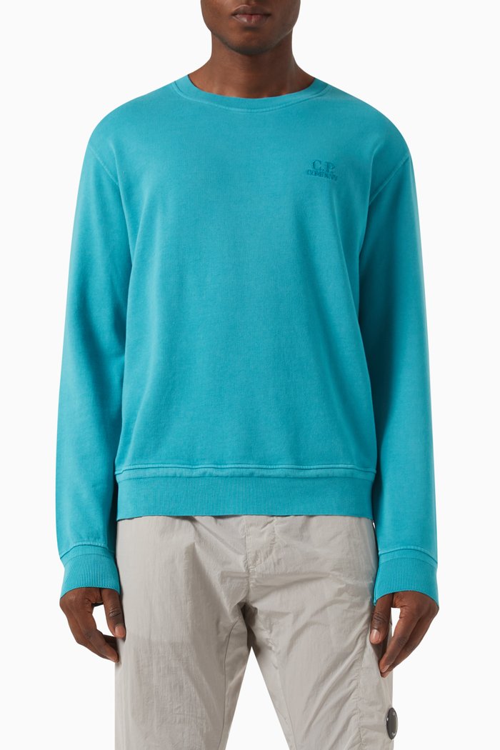 

Logo Sweatshirt in Cotton Fleece, Blue