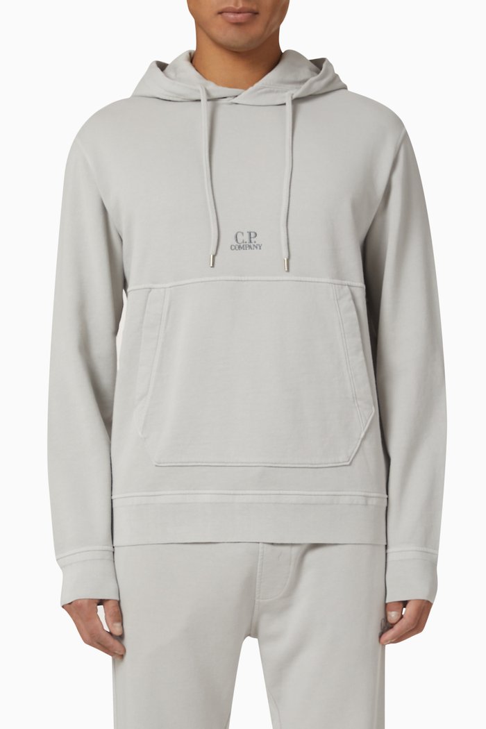 

Ba-Tic Logo Hoodie in Cotton Fleece, Grey