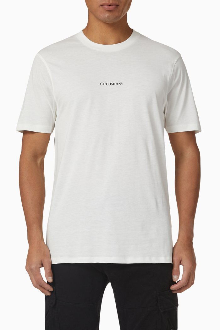 Logo Compact Print T-shirt in 30/1 Cotton Jersey, Neutral