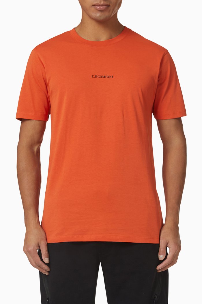 

Logo Compact Print T-shirt in 30/1 Cotton Jersey, Orange