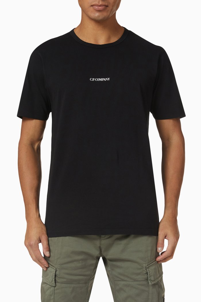 

Logo Print T-shirt in 24/1 Cotton Jersey, Black