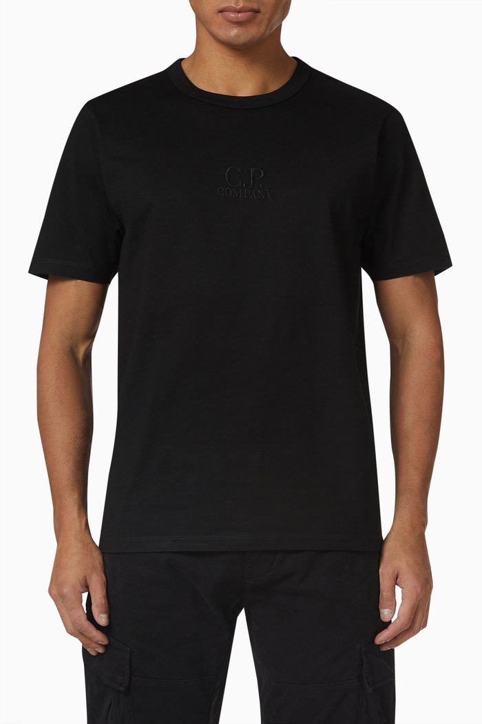 

Logo T-shirt in 30/2 Mercerized Cotton Jersey, Black