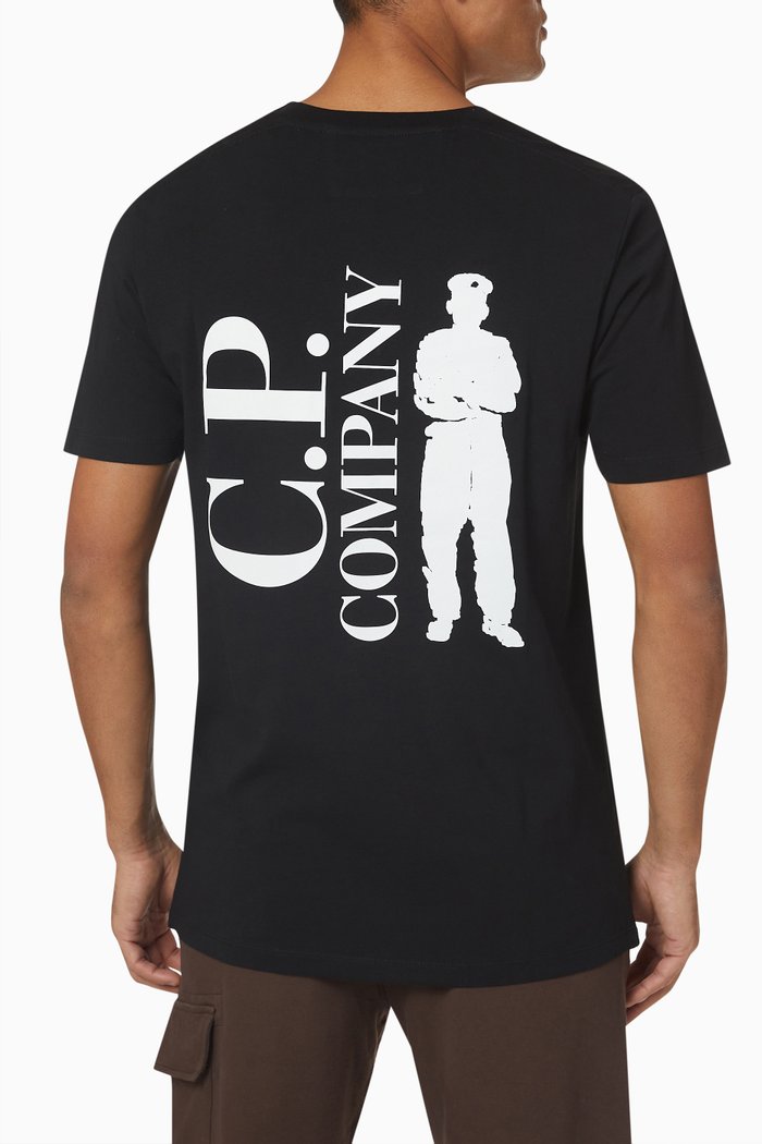 

Logo Print T-shirt in 30/1 Cotton Jersey, Black
