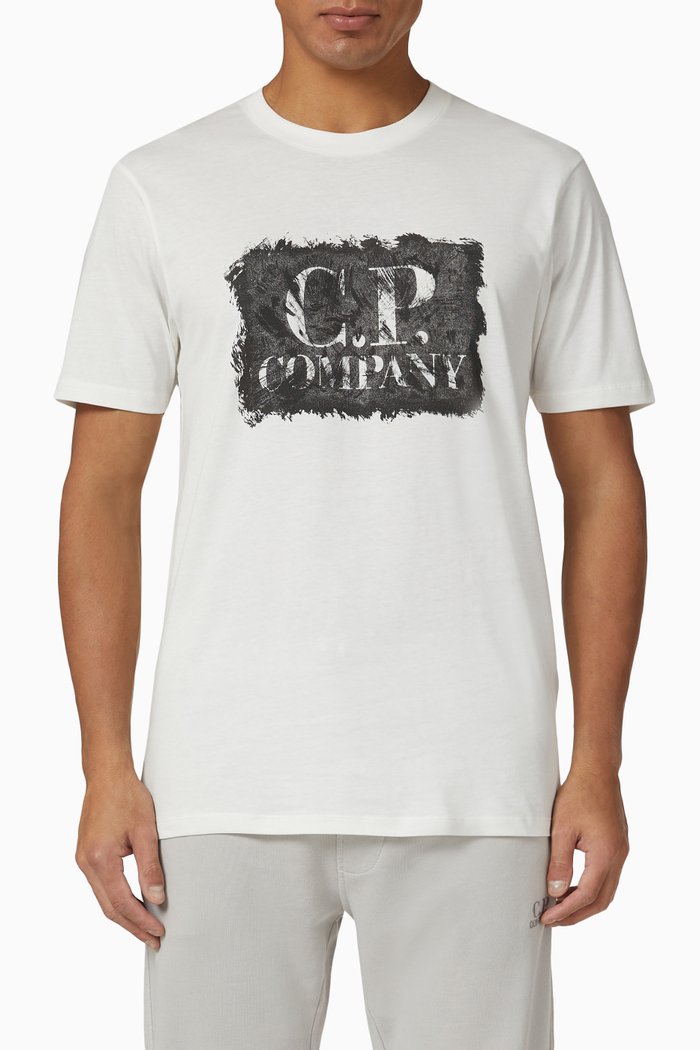 

Logo Graphic Print T-shirt in 30/1 Cotton Jersey, Neutral