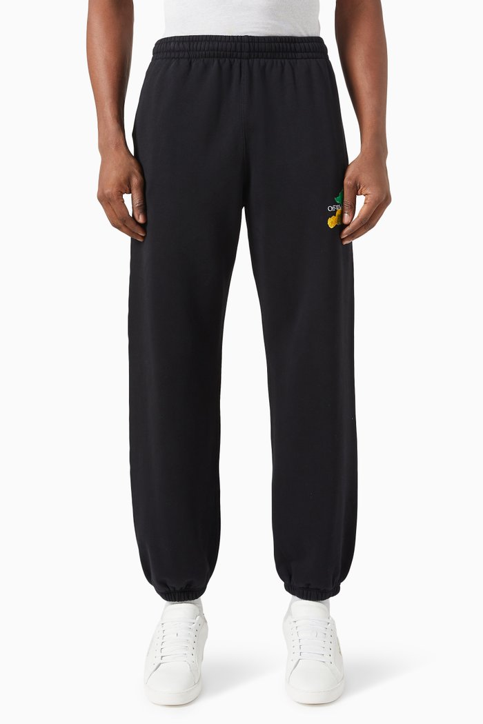 

Brush Arrow Slim Sweatpants in Cotton, Black