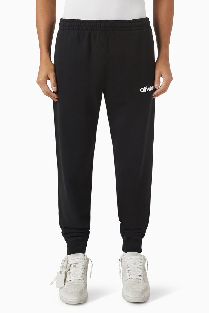 

Chunky Logo Sweatpants in Cotton Jersey, Black