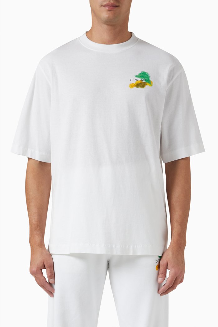 

Brush Arrow Skate T-shirt in Cotton, White