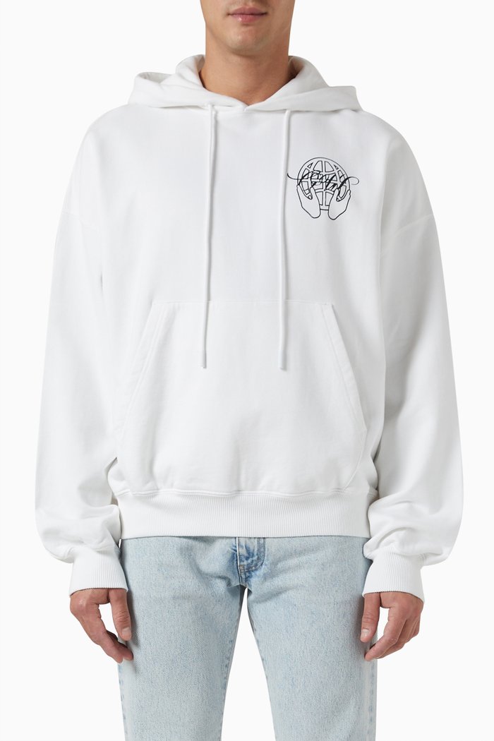 

Hand Arrow Hoodie in Cotton, White
