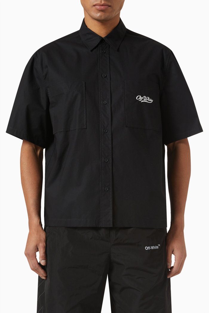 

Wave Shirt in Cotton, Black