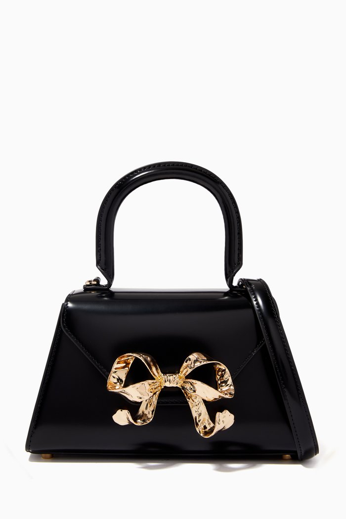 

The Bow Mini Bag in Smooth Leather, Black