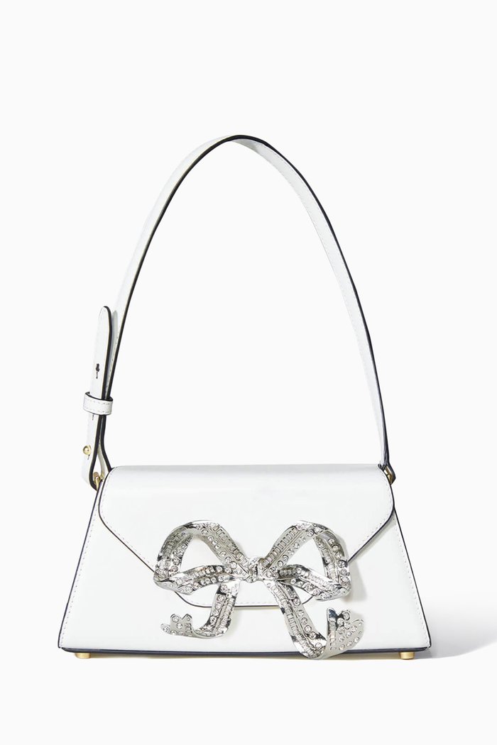 

The Mini Bow Bag in Leather, White