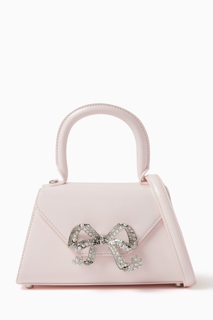 

Bow Envelope Mini Bag in Leather, Pink