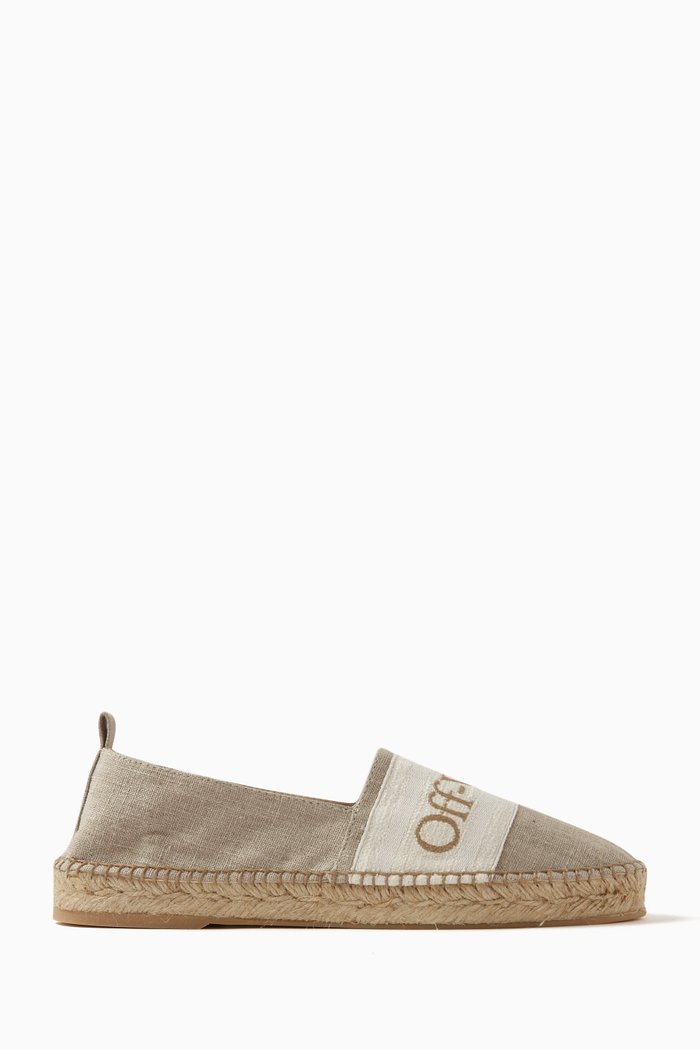

Bookish Logo Espadrilles in Canvas, Neutral