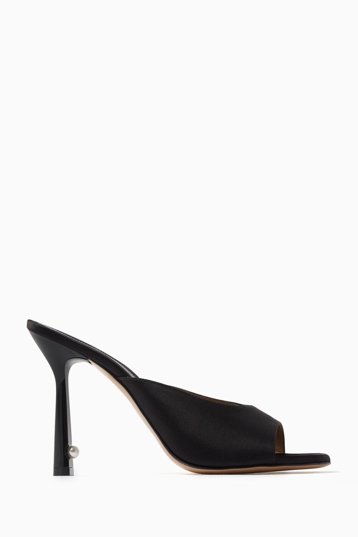 

Pearl 90 Mules in Satin, Black