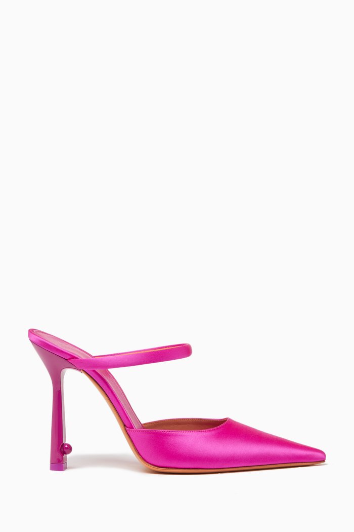 

Pop Pearl Mules in Satin, Pink
