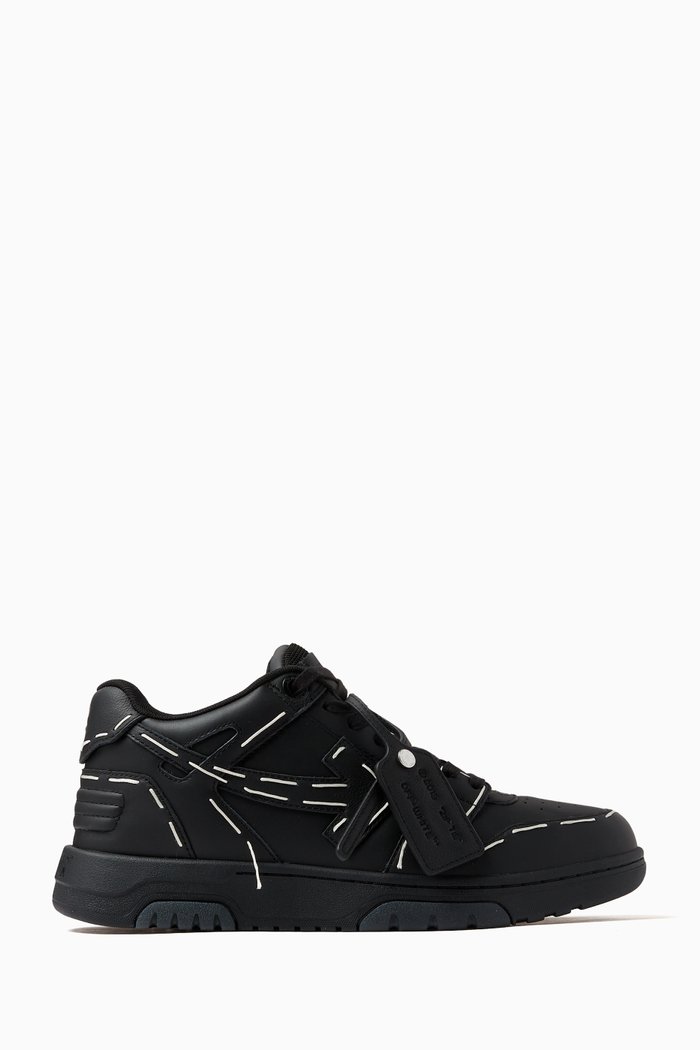 

Out Of Office Low-top Sartorial Stitching Sneakers in Leather, Black