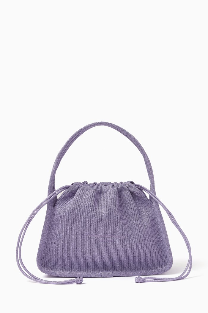 Small Ryan Handbag in Knit Textile, Purple