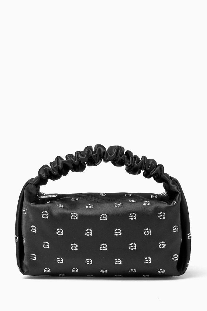 

Hotfix Scrunchie Mini Bag in Satin, Black