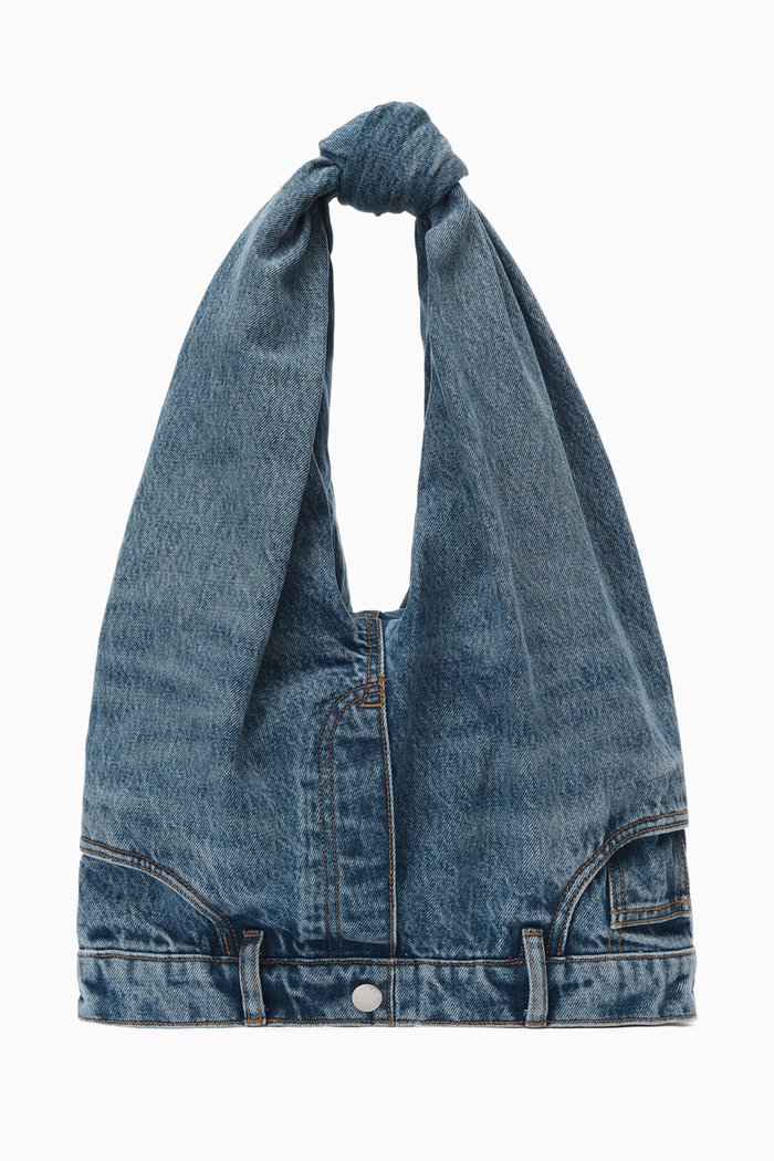 

Small Hobo Bag in Denim, Blue
