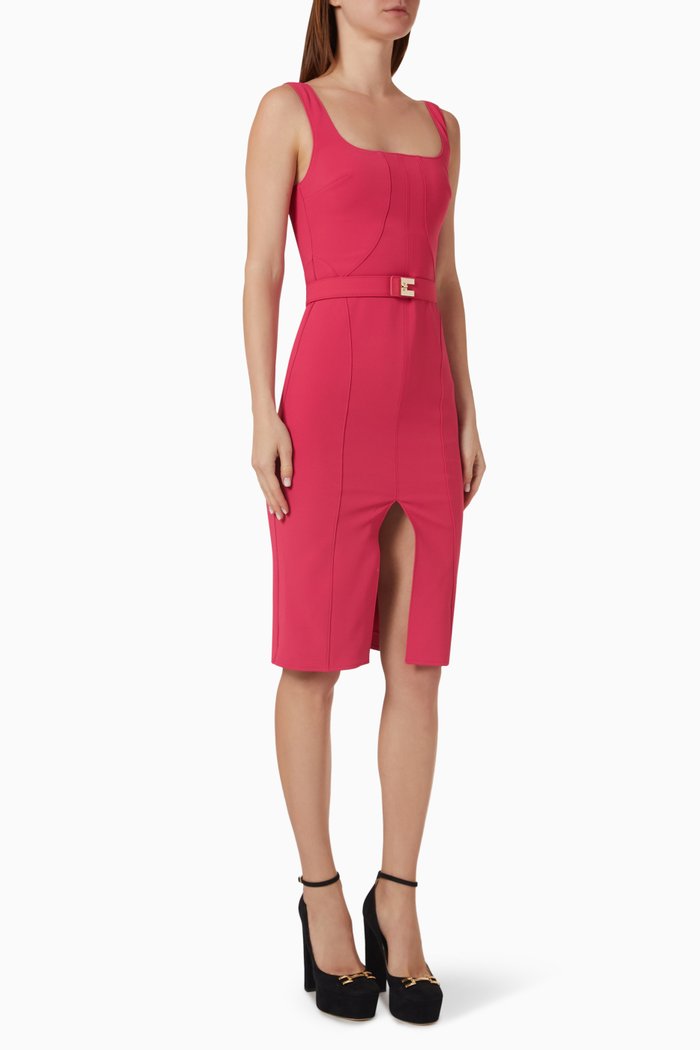 

Sheath Midi Dress in Crepe, Pink