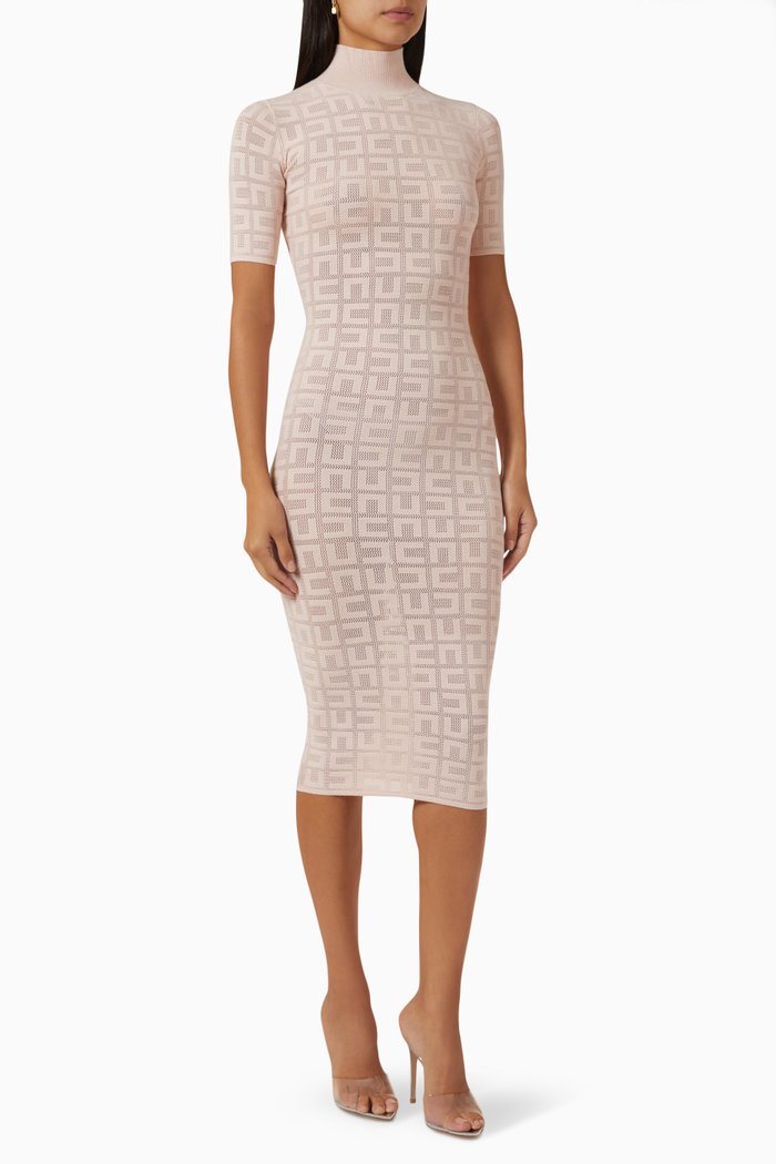 

Logo Midi Dress in Knit, Pink
