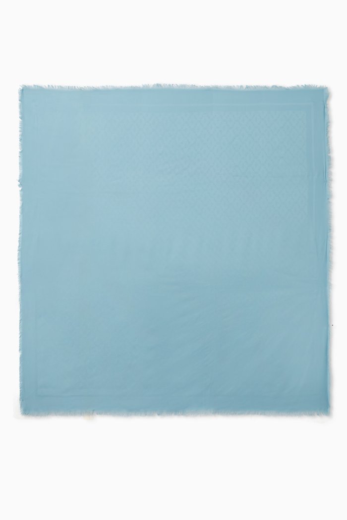 

Logo Monogram Scarf in Jacquard Knit, Blue