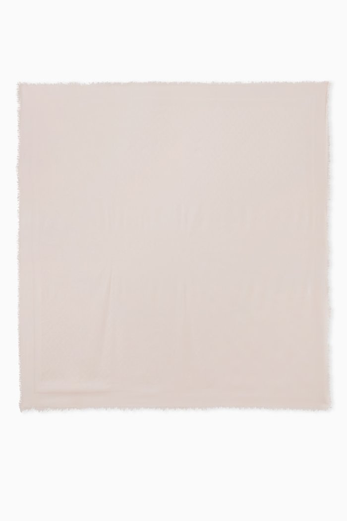 

Logo Monogram Scarf in Jacquard Knit, Pink