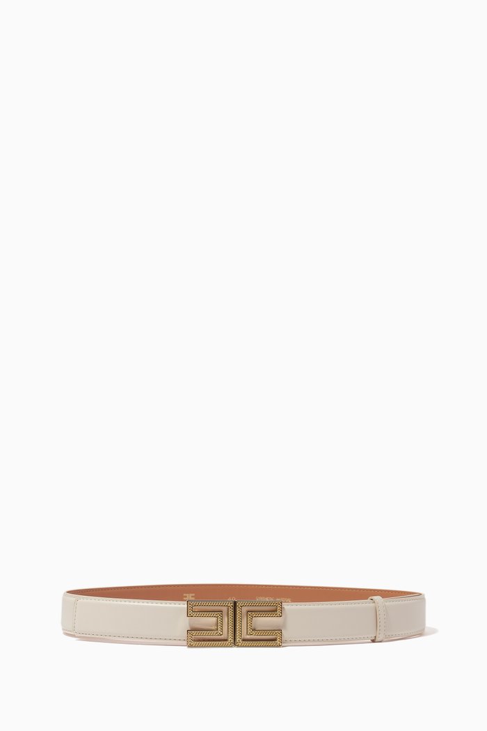 

Logo-plaque Belt in Faux-leather, Neutral