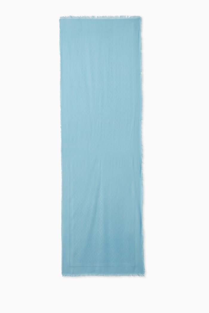 Long Scarf in Viscose-blend, Blue