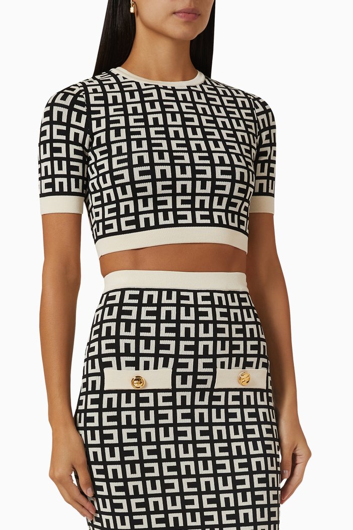 

Logo Crop Top in Knit, Black