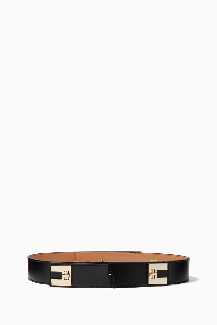 

High-waist Belt in Faux Leather, Black