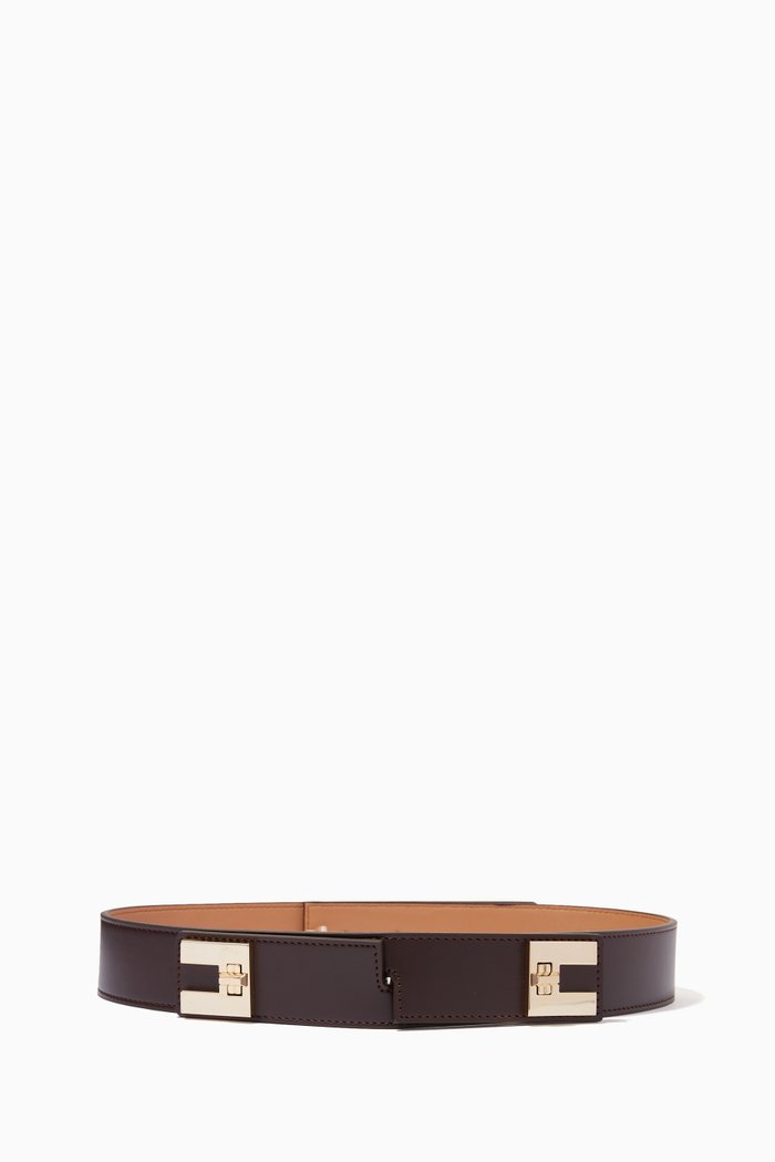 

High-waist Belt in Faux Leather, Brown