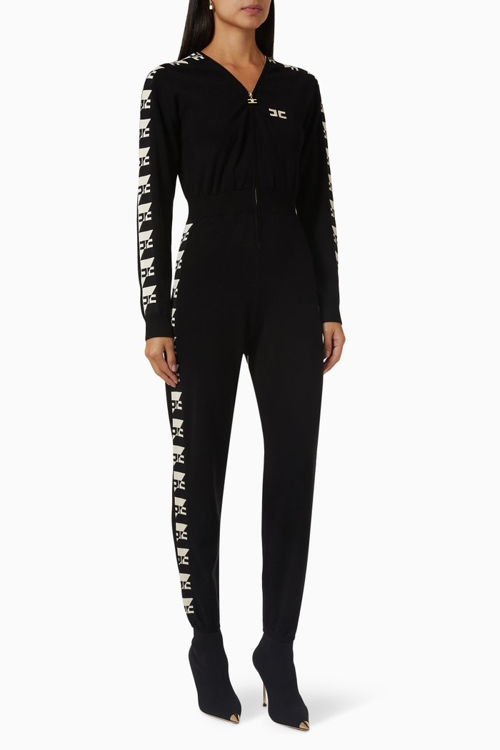 

Logo Tape Jumpsuit, Black