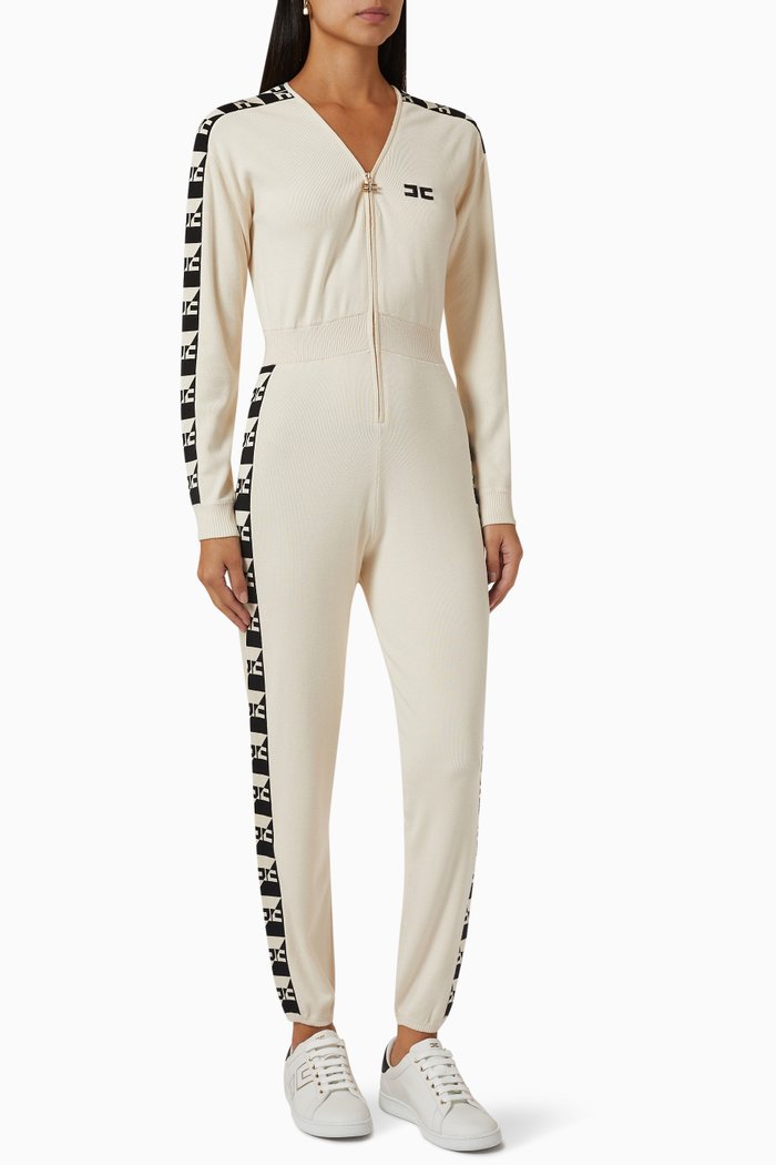 

Logo Tape Jumpsuit, Neutral