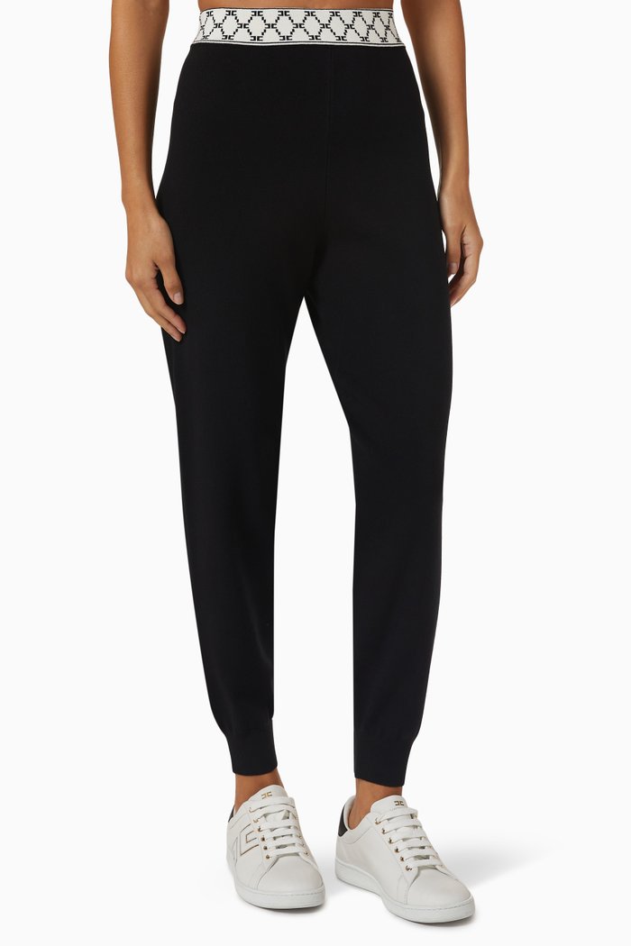 

Logo Track Pants in Knit, Black