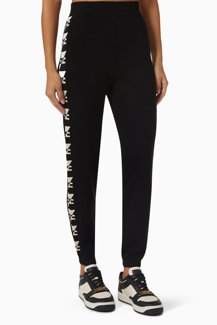 

Logo Tape Track Pants in Knit, Black