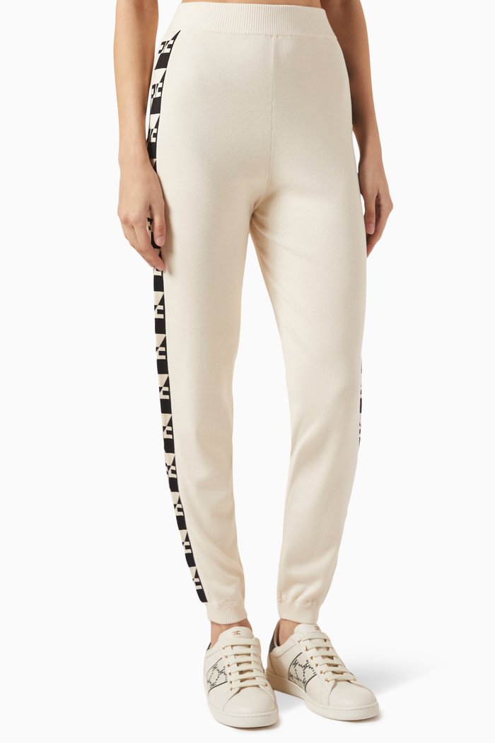 

Logo Tape Track Pants in Knit, Neutral