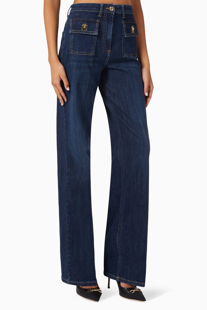 

Palazzo Jeans in Cotton-denim, Blue